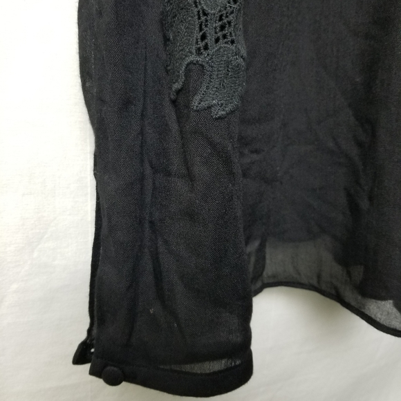 Tibi Embroidered Black High Neck Bow Tie Blouse Swing Loose Fit Size Small - Picture 8 of 14